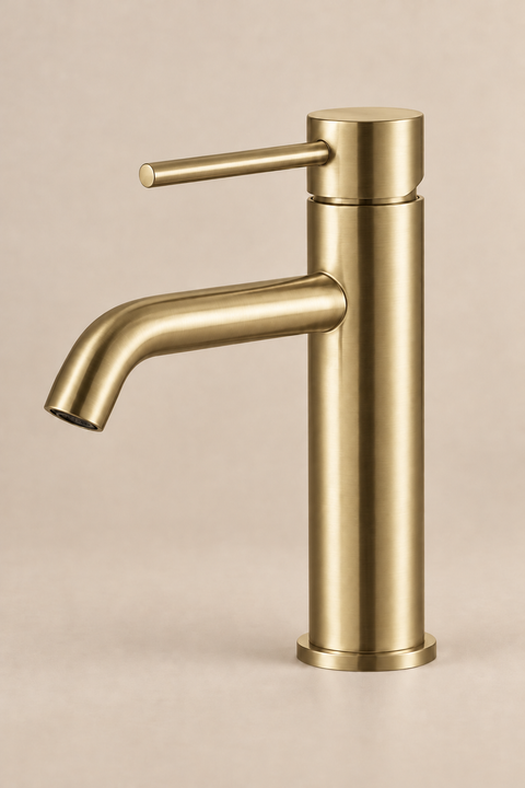 Mitigeur lavabo bas design Mireva or brossé Azéo, photo 3