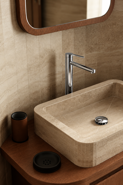 Bonde de lavabo pop-up Lunor — chromée, inox