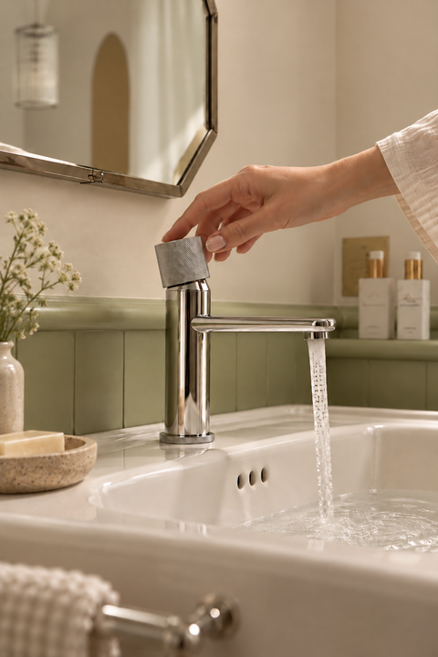 Mitigeur lavabo bec plat Elwen — chromé, version basse