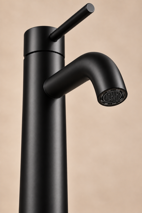 Mitigeur lavabo haut design Sorane noir mat Azéo, photo 6