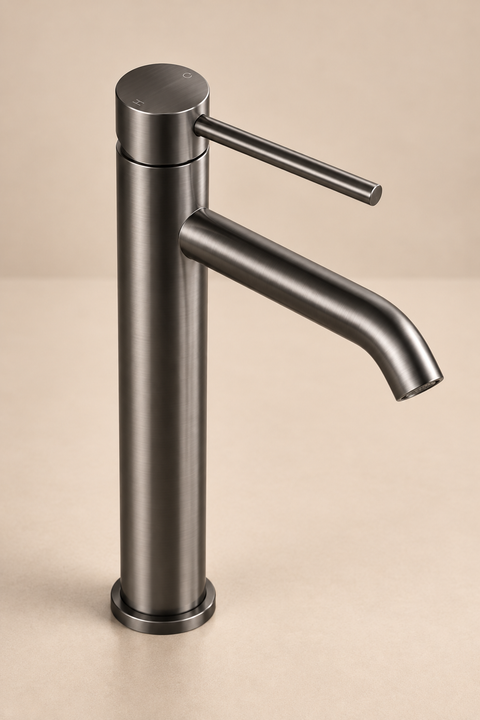 Mitigeur lavabo haut design Sorane gris anthracite Azéo, photo 4