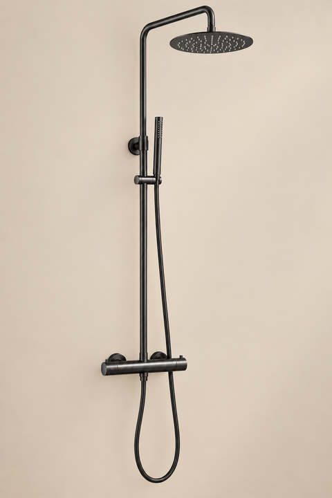 Colonne de douche apparente Alvara gris anthracite Azéo — vue d'ensemble