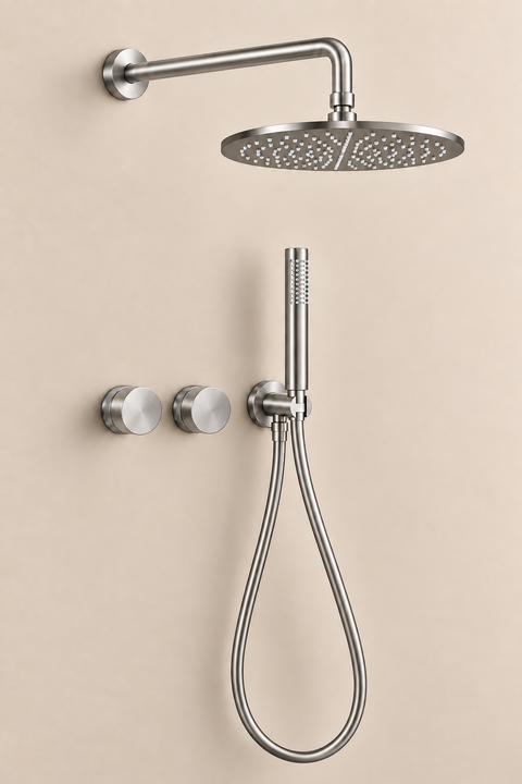 Colonne de douche encastrée thermostatique Orvane chromée Azéo