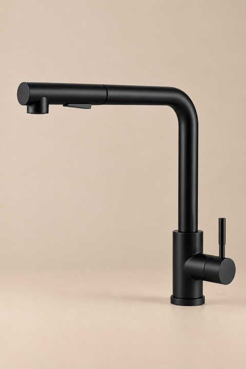 Mitigeur de cuisine douchette extractible Lorvik noir mat Azéo