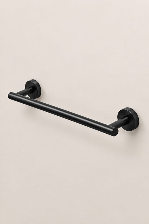 Porte-serviette mural Feryn noir Azéo — vue en angle