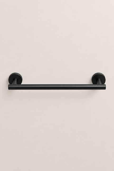 Porte-serviette mural Feryn noir Azéo — vue de face