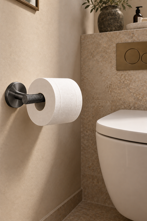 Support papier toilette mural Marlen gris anthracite Azéo — photo 2