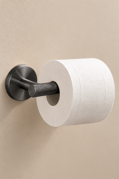 Support papier toilette mural Marlen gris anthracite Azéo — photo 5