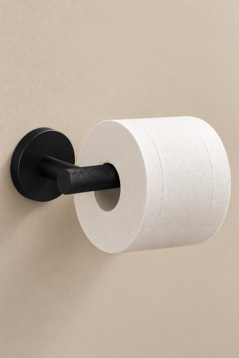 Support papier toilette mural Marlen noir mat Azéo — photo 3